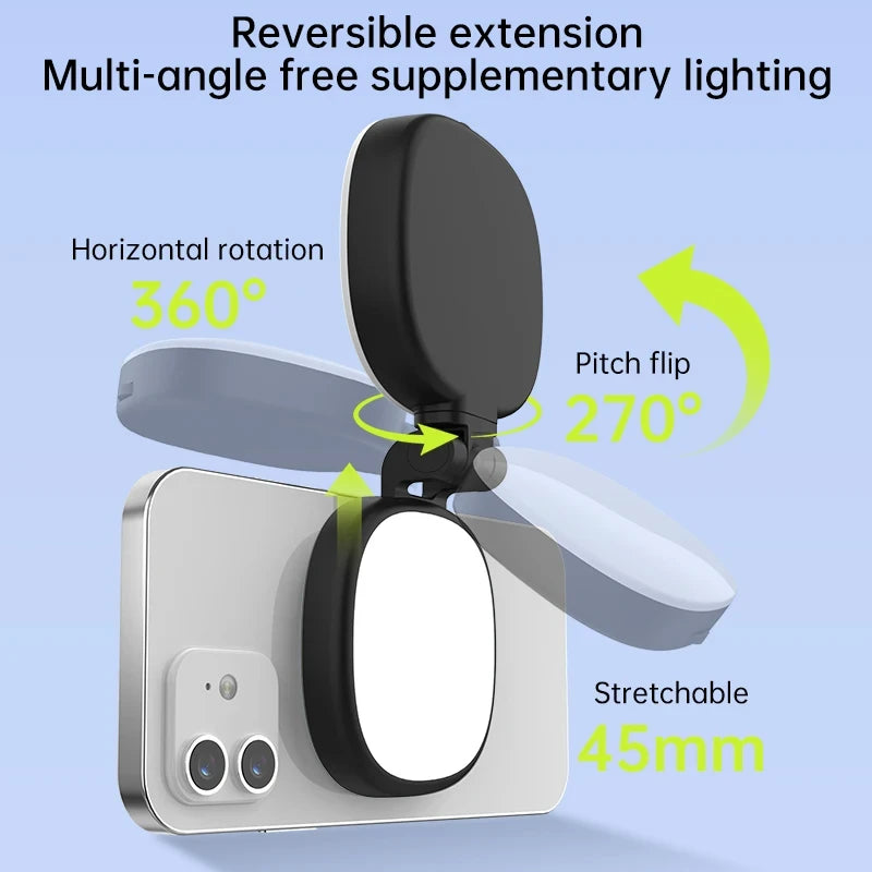 Magnetic Mobile Selfie Mirror and Light