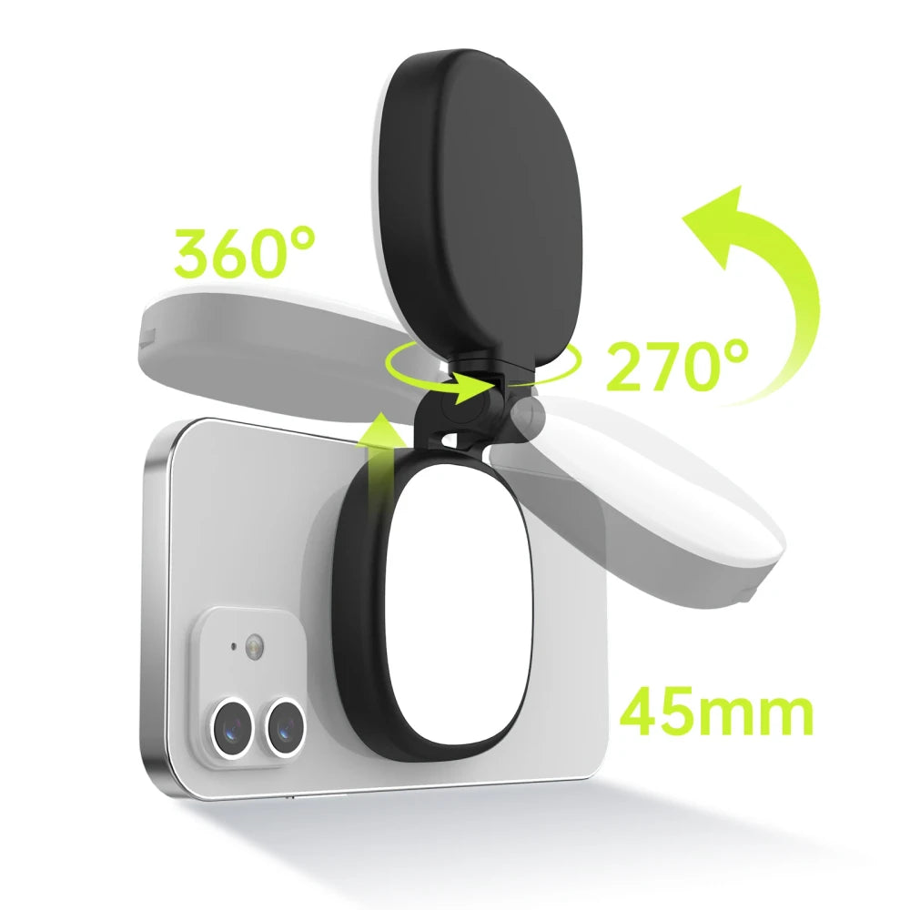 Magnetic Mobile Selfie Mirror and Light