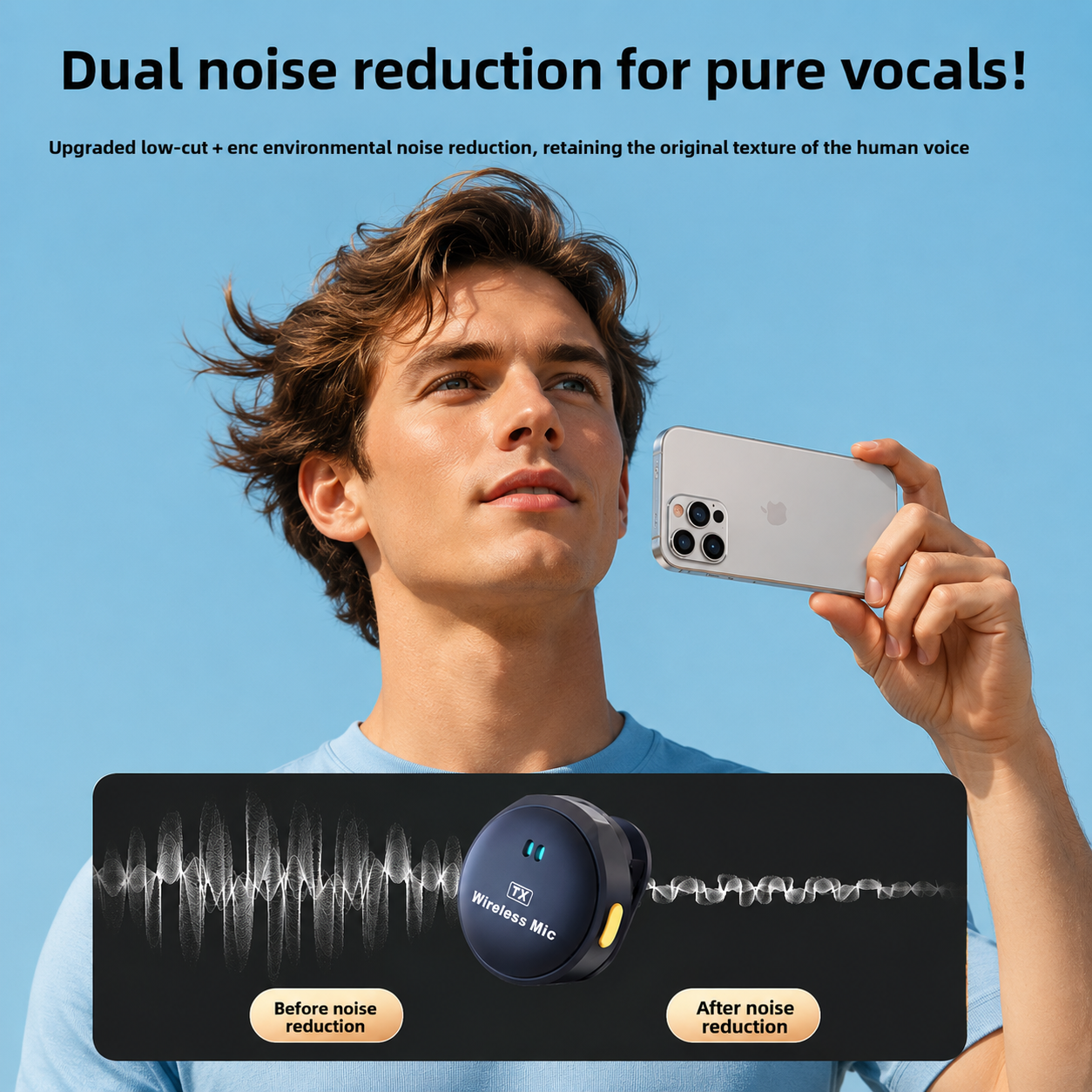 Wireless Lavalier Vlogging Microphone